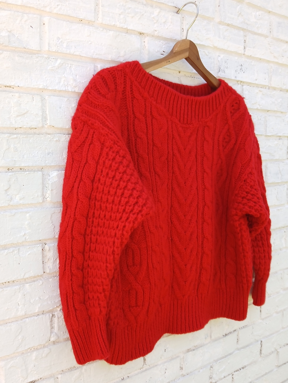 Album By Kenzo 100% Wool Red Chunky Sweater Italy - Picture 3 of 5